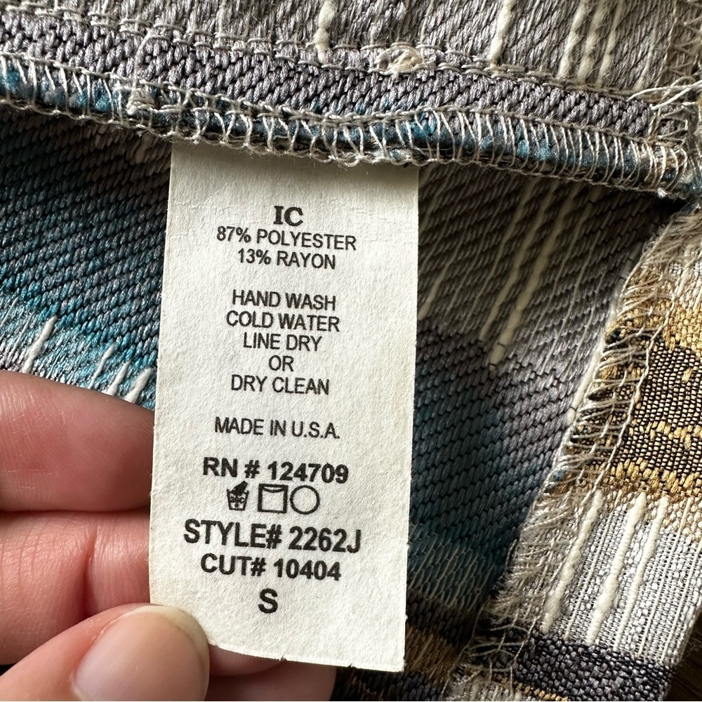 I C by Connie‎ K Jacket Womens Small Multicolor 3/4 Sleeve Stripe Blazer Blue - Picture 3 of 7